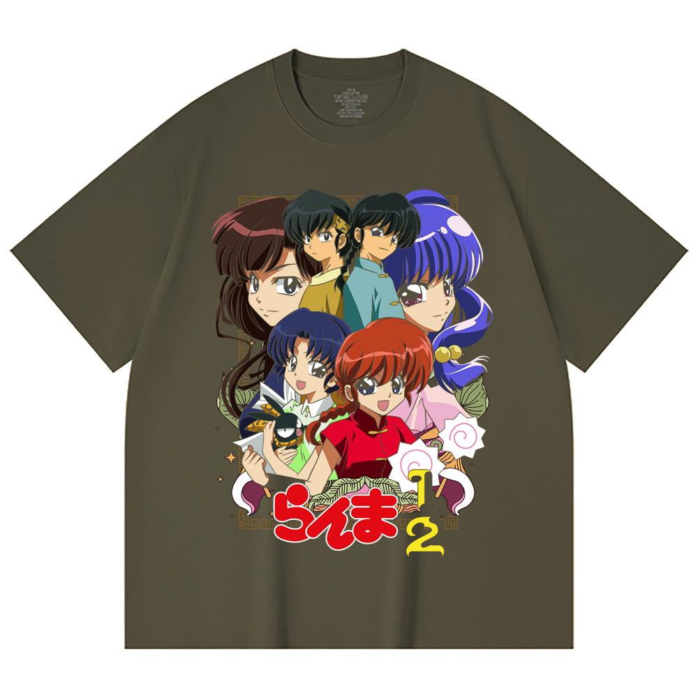 230 Gsm 100% Cotton Ranma 12 V6 Print Unisex Heavy Cotton T Shirt