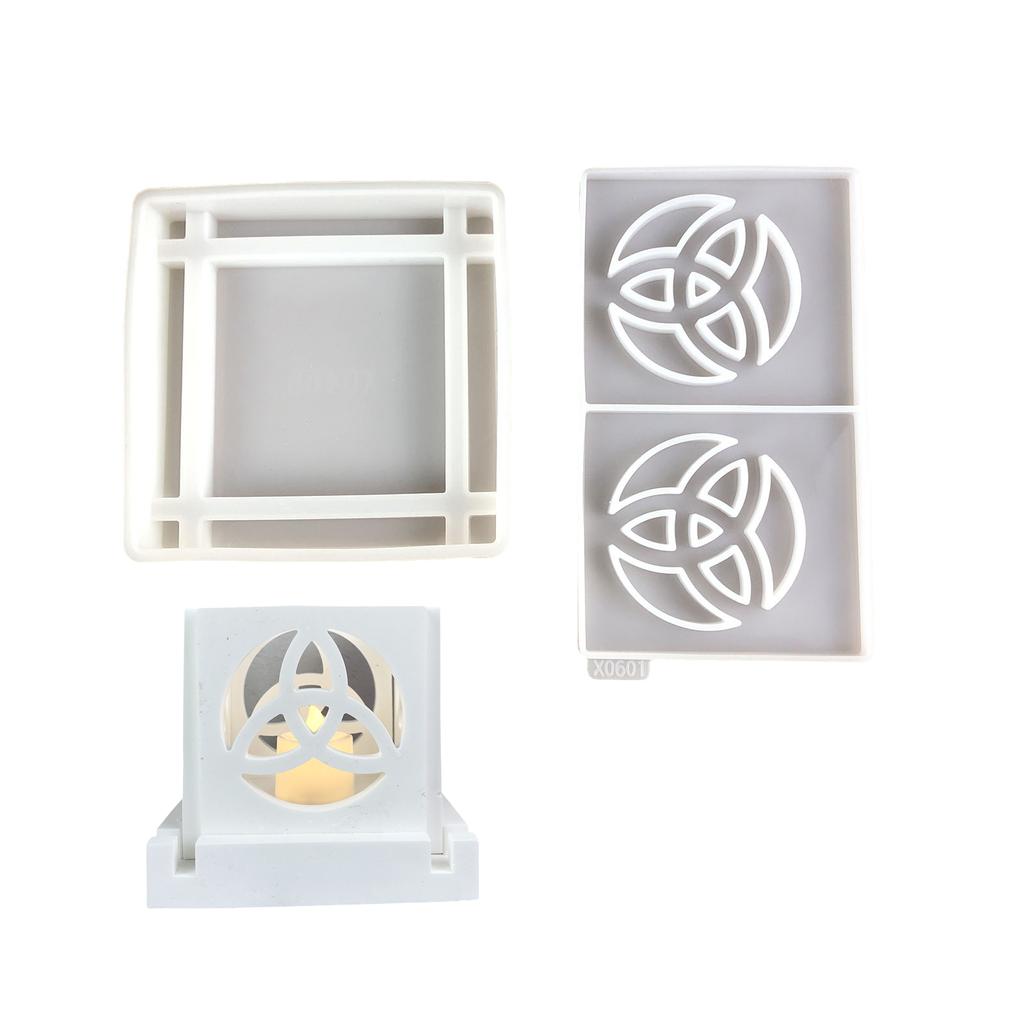 2pcs Creative Celtic Knot Candle Holder Silicone Mold Set Sturdy Display Ornament Mould for DIY Crafts and Home Decors
