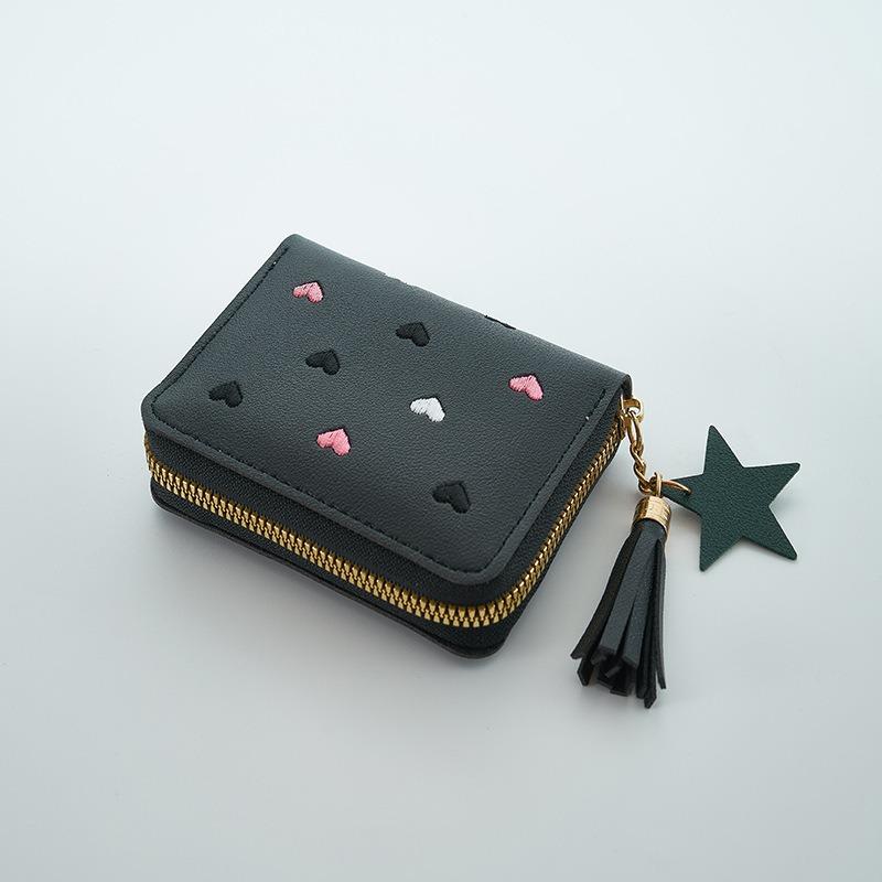 New Tassel zipper Wallet ladies short Korean version of the Multifunctional cute style Female Coin Purse