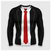 Suit Imitation 3D T-shirt For Men's Street Hip-hop Cosplay Funny And Personalized Round Neck Long Sleeved Fashion Casual New Top