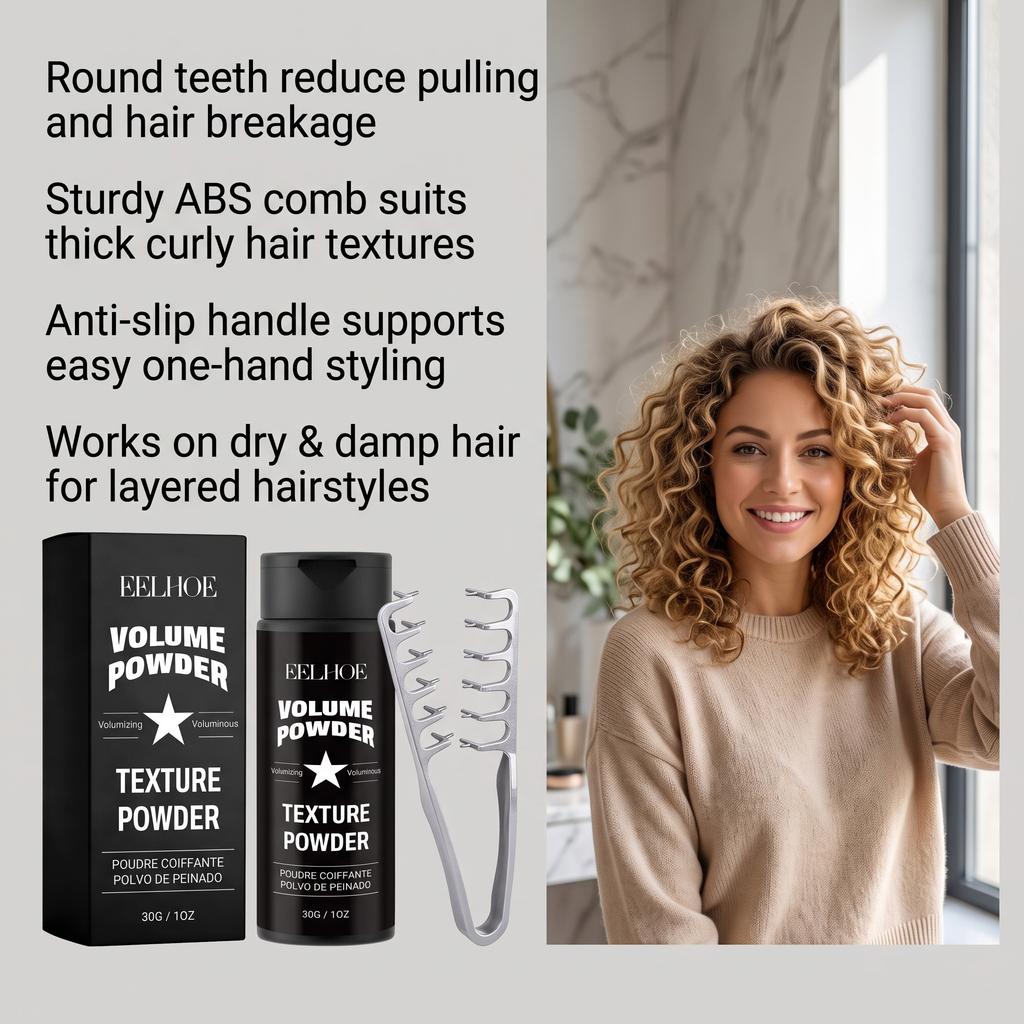 EELHOE Volumizing Styling Powder Set, Hair Volumizing Texture Styling Comb, Natural Root Styling, Refreshing and Non-Sticky