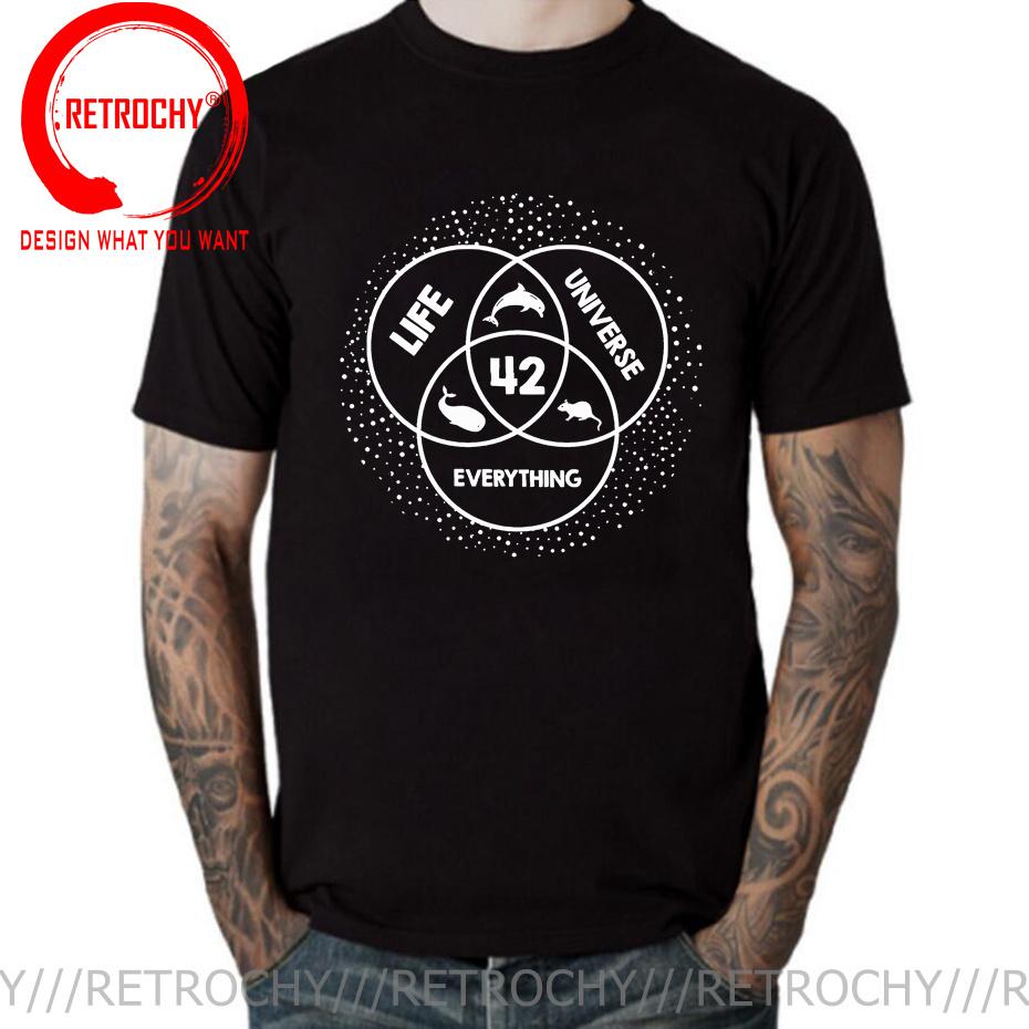 Men 42 The Answer To Life The Universe And Everything Douglas Adams T Shirt 100 Cotton Tops Crew Neck Tees Gift Idea TShirts