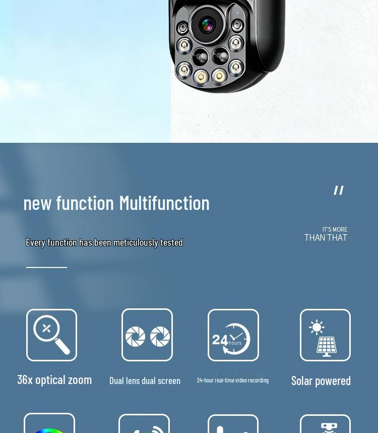 AOV4g Dual Lens Solar Camera with Dual Screen and 18x/36x Electric Zoom by HiEasy