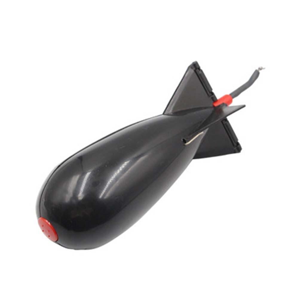 Fishing Rocket Feeder Carp Fishing Rocket Feeder Spod Bomb Float Lure Bait Holder Pellet Rocket Feeder Black Fishing Accessory
