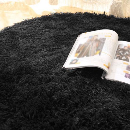 120cm Round Velvet Carpet Floor Rug Anti-Slip Pad Door Mat Indoor Bedside Decor