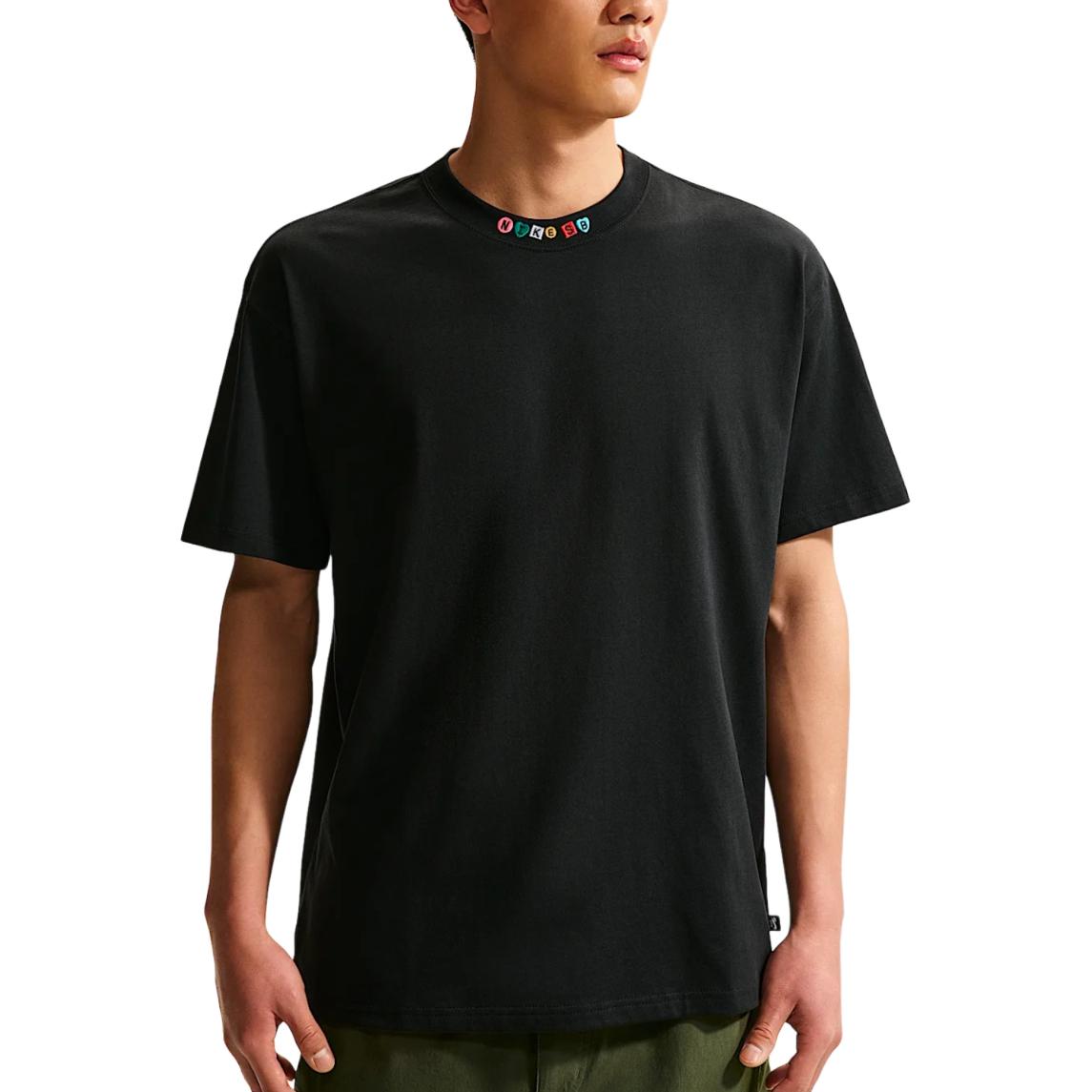 Nike SB T Shirts Men s Black Crew Neck Moderate IH1477-010 L