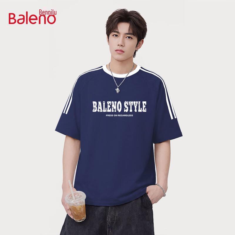 Baleno Men s Distressed Text Crew Neck T-Shirt S