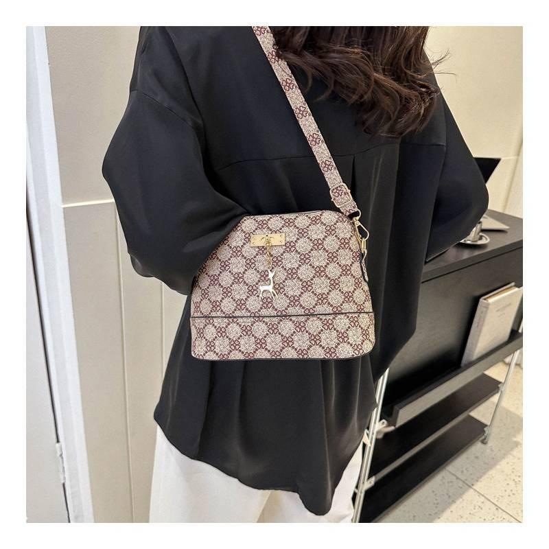 Stilvolle Pendler-Umhängetasche aus PU-Leder für Damen mit schickem Design in Khaki