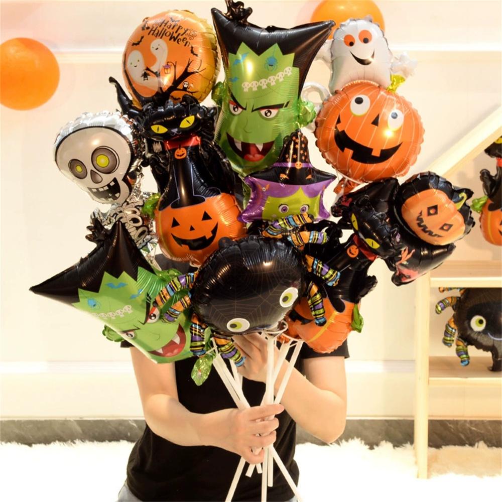 

10/30/50pcs Mini Halloween Element Death Bat Pumpkin Aluminum Coil Balloons Random Style Halloween Party Decoration Globos 10pcs&Other