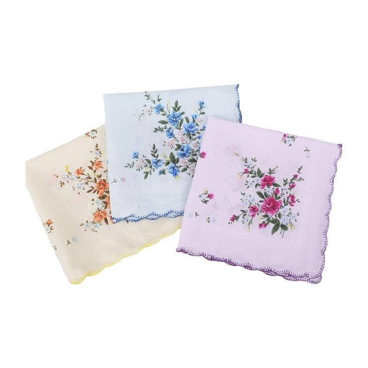 

Breathable Cotton Bridal Handkerchief Delicately Woven Lace Accents Suitable for Sensitive Skin