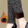 Middle-aged and Elderly Mom Pants Winter Padded Elastic Waist Female Bottoming Large Size High Waist Warm Long Pants