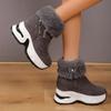 Fashion Shoes Female 2024 New Side Zip Women's Boots Winter Round Toe Plush Fleece for Warmth Short Barrel Platform Wedge Snow Boots