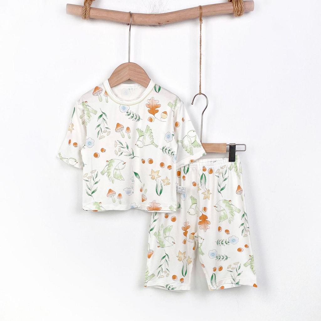 Youkesi Mädchen Klimatisierte Sommer-Pyjamasets, Alter 3-15, Größe 80-160cm, Set mit 3/4-Ärmel und Hose