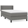 3129594 vidaXL Bed with Box Spring and Mattress Dark Grey 90x190 Cm Fabric