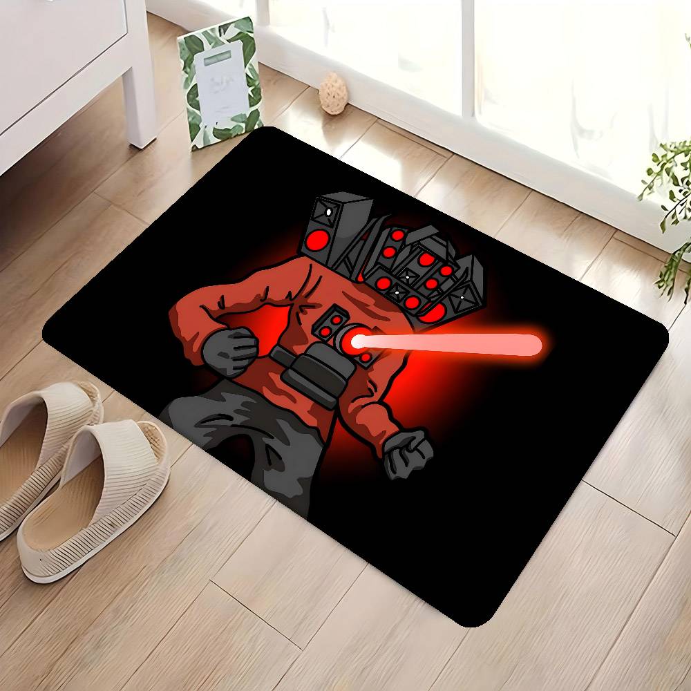 Cartoon S-Skibidi Toilet Floor Mat Rectangle Anti-slip Home Soft Badmat Front Door Indoor Outdoor Mat Welcome Doormat