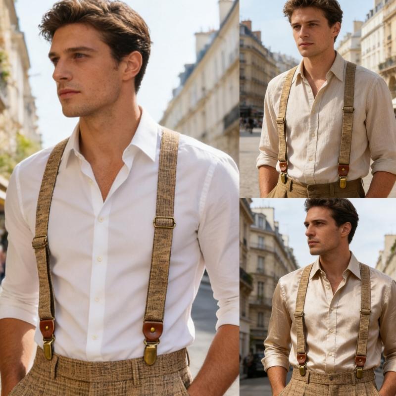 Tirantes Elásticos Old Fashion con Pinza Antideslizante y Diseño en Y para Hombres, Mujeres y Adolescentes Longitud Ajustable