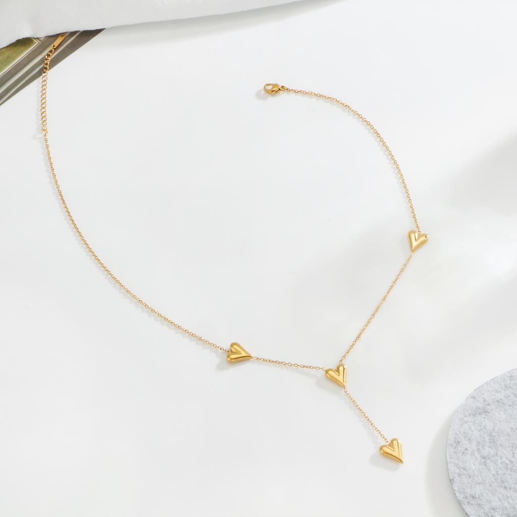 Love Geometric Element Pendant for Women's Gold Minimalist and Exquisite Style Jewelry Gifts for Daily Banquets Wearing Necklace