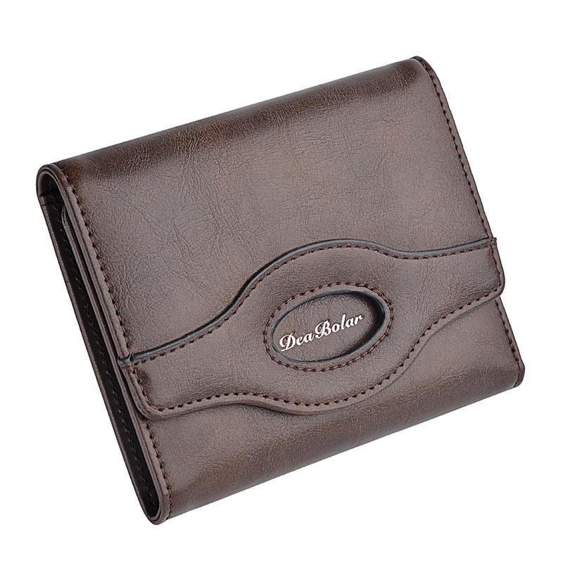 Горячая Распродажа Мужской Короткий Кошелек С Множеством Отделений Для Карт темный кофе