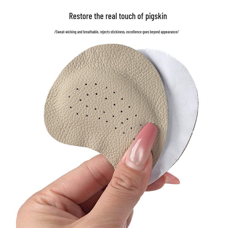 Leather Forefoot Pad: Soft, Sweat-Absorbing, Anti-Slip Stickers for High Heels and Summer Sandals.