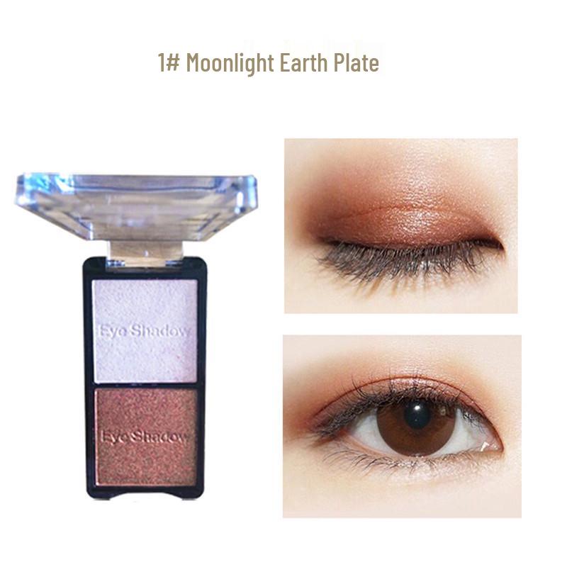 

Ashareya Two-Tone Shimmer Eyeshadow Palette: Earth Tone, Blue-Green, Purple, White