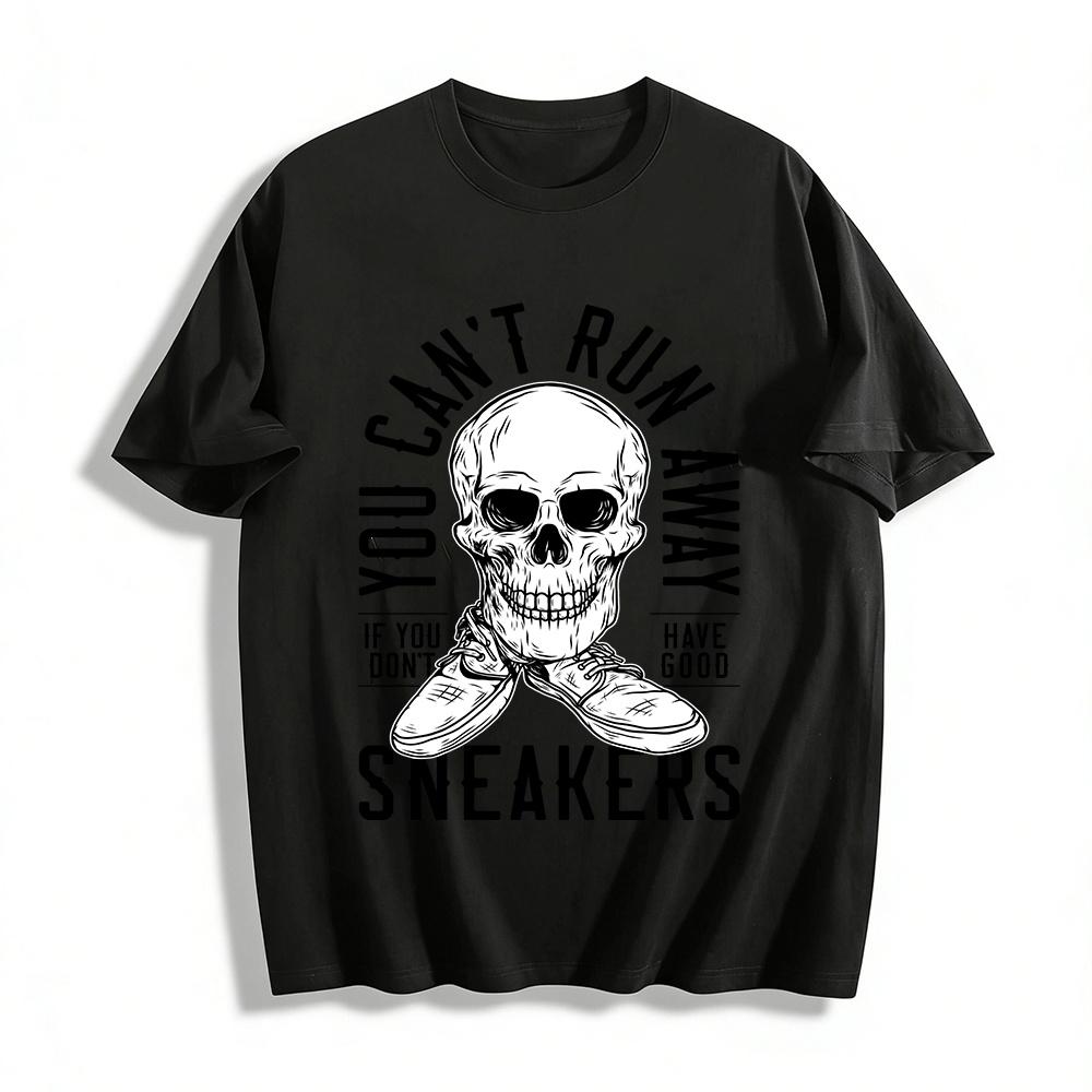 Skull Print Casual Tshirt Trendy Slogan Street Style Top Pure cotton T-shirt XXS
