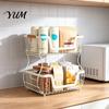 Stabiler Schreibtisch-Organizer 2/3-stöckiges Arbeitsplatten-Regal, Robuster Obstkorb-Ständer, Platzsparender Karbonstahl-Ständer für Küche, Speisekammer