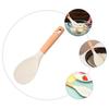 Silicone Rice Scoop With Wooden Handle, Non-stick Rice Cooker Spatula, Suitable For Serving Rice, Cooking Sushi, And Serving Other Foods.