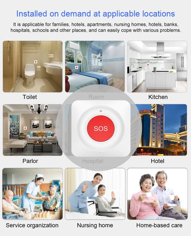 SOS Alarm Button for Elderly - WiFi Remote Control Via Tuya App