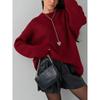 Retro Knit Sweater Women's Round Neck Pullover Sweater Loose Women's Clothing