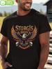 Sturgis 2025 Motorcycle Rally Black Cotton Tshirt - Eagle...
