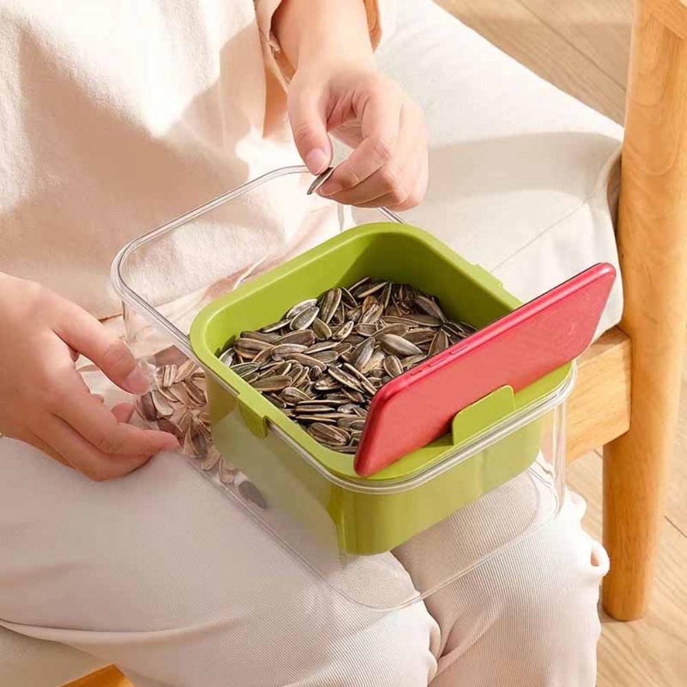 Plastic Nut Snack Box Double Layer Snacks Dry Fruit Box Fruit Draining Basket  Desktop Use