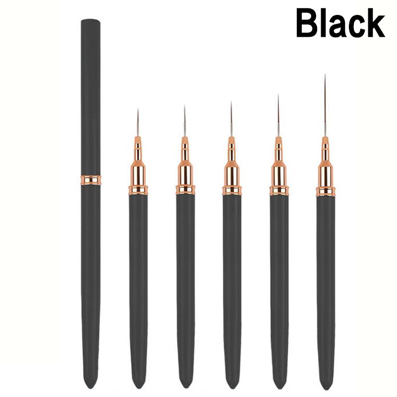 5Pcs/Set Professional Nail Art Liner Brushes Gel Striping Painting Design for Nails in Sizes 7/9/11/15/20mm