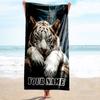 1PC Custom Name "White Tiger Dreams" Beach Towel Highly Absorbent And Sand-Resistant Towel for Swimming, Pool, Yoga, And Travel Lightweight