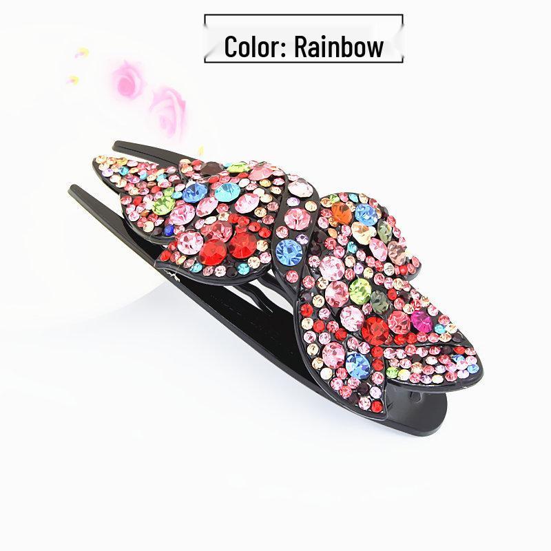 Exquisite Rhinestone Duckbill Hair Clip for Women - Korean Style Fashion Headwear Natural