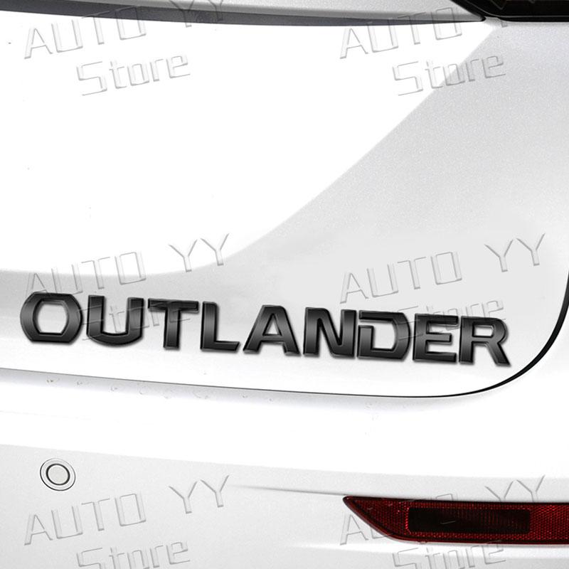 3D ABS Plastic OUTLANDER Letter Logo Car Rear Bumper Trunk Body Sticker For Mitsubishi Car Styling Accessories
