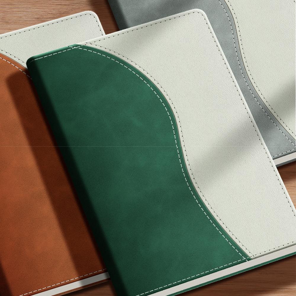 (Logo can be engraved) A5/B5 leather student subject notebook, business meeting record book, notepad, office ledger, diary, lined inner pages