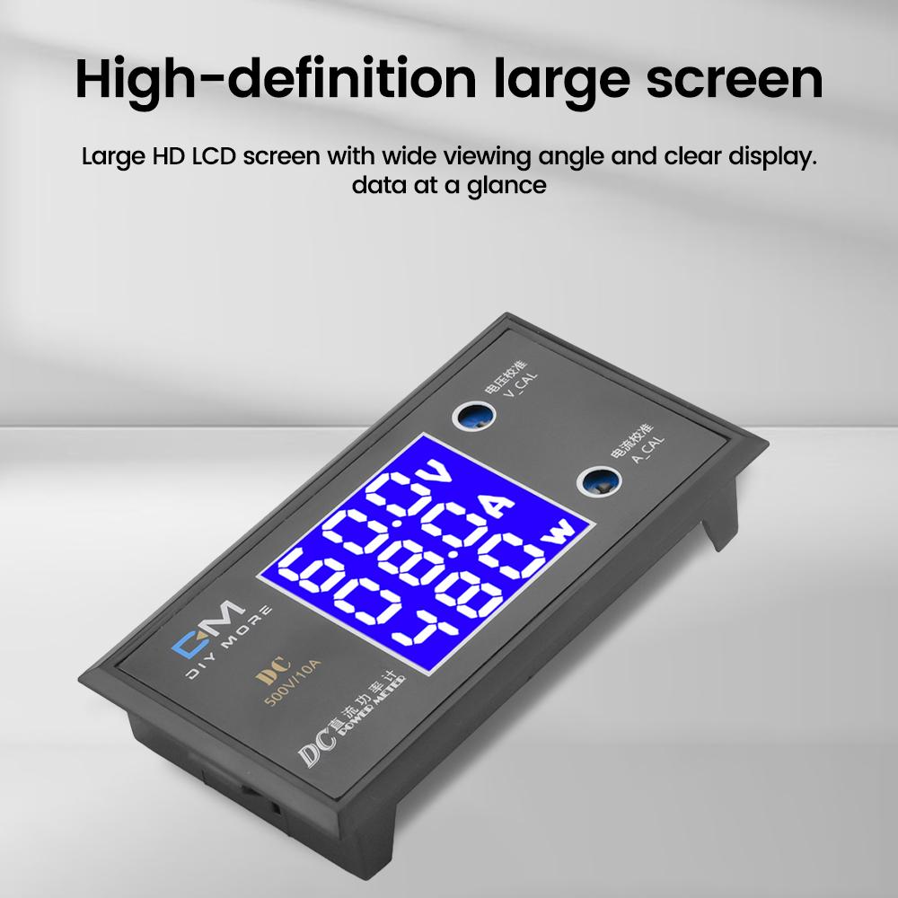 DC 0-100V 500V10A Digital Voltmeter Ammeter Wattmeter Power Current Voltage Meter 0-999W High Power Volt Detector Tester