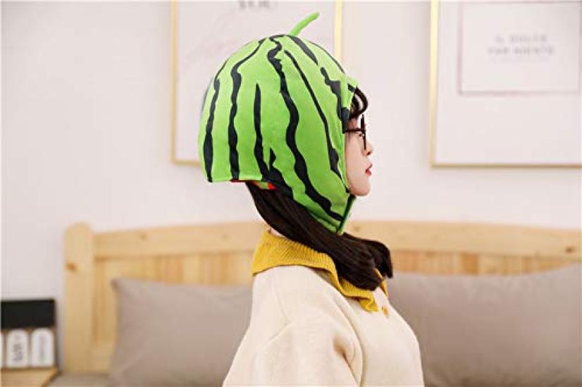 [Bestmaple] Casquette Tomate Peluche Coiffe Chapeau Pastèque (Pastèque)