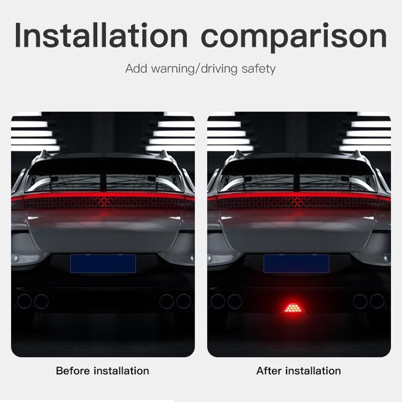 Car Triangle Brake Stop Light LED Universal Lamp Warning DRL Red 12 Rear Tail Light Auto Signal Rear Tail Stop Brake Light