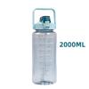 2 Liters Straw Plastic Water Bottle Large Portable Travel Bottle Sports Fitness Cup High Value Big Fat Cup Adult Universal