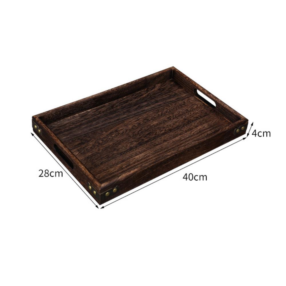 Decorate Tray Rectangular Wooden Tray Wooden Retro Style Wood Storage Tray Tea Tray Home Kitchen