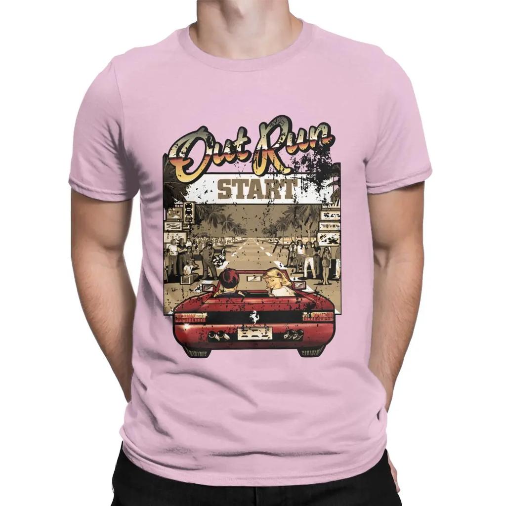 Out Run Video Game Retro Gaming Design clothing Pure Cotton Casual T-Shirts Round Neck Short Sleeve Clothes Birthday Gift
