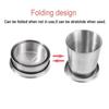Folded Retractable Cup Keychain Collapsible Cups Tableware Stainless Steel Folding Cup  Outdoor