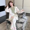 Plus Size Maternity Kimono Pajamas - Autumn/Winter Cotton for Postpartum & Breastfeeding