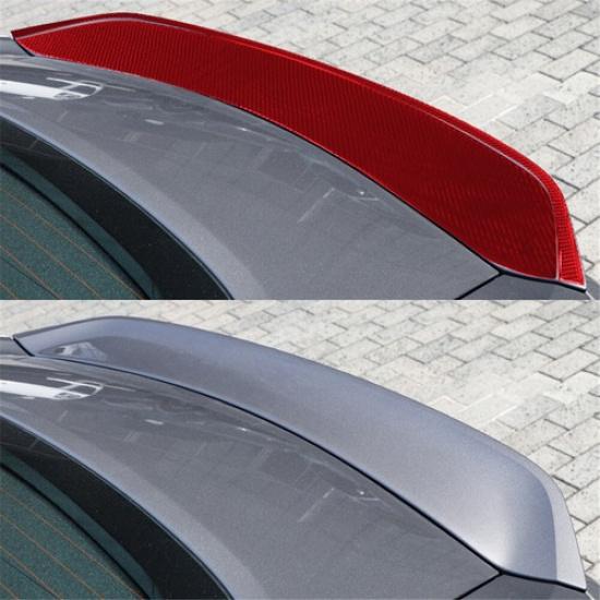 Red Carbon Fiber Rear Trunk Spoiler Wing Cover Trim For Porsche 718 Boxster