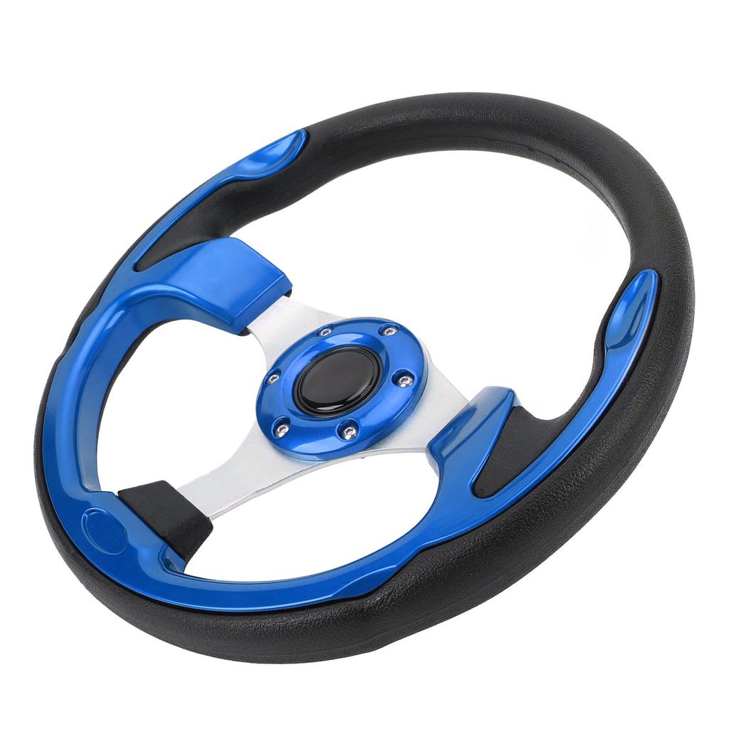 Steering Wheel Universal 13in Racing Style PU Aluminum Comfortable Grip 6 Hole Car Steering Wheel