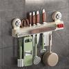 Large Capacity Suction Cup Knives Rack Wall Mounted Kitchenware Organizer  for Home
