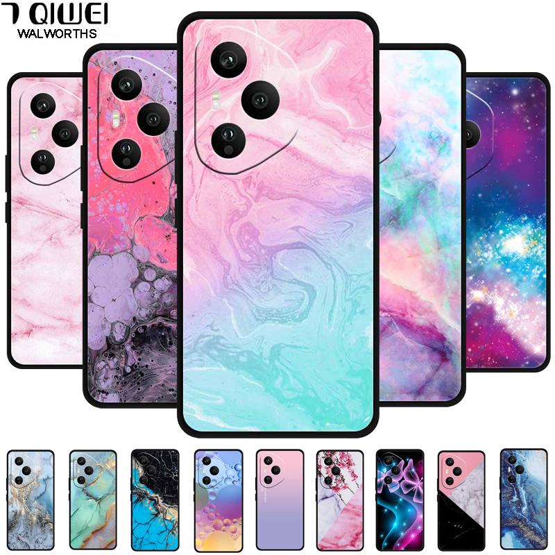 For Honor 400 Pro 5G Case Honor 400 5G Marble Painted Silicone Back Cover Cases for Honor 400 Pro/ 400 TPU Black Case 400 Pro 5G