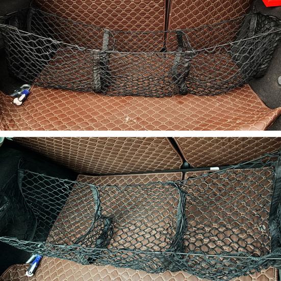 Pickup Truck Trunk Cargo Net with Mounting Accessories 3/4 Pocket Universal Car Auto SUV Truck Bed Organizer Storage Bag