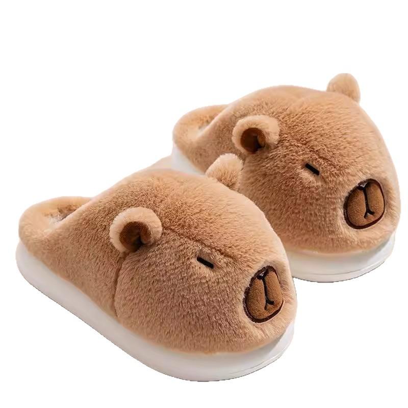 Kapibara new cotton slippers plush couple cute autumn and winter home indoor warm non-slip cotton slippers